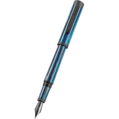 Montegrappa Zero Zodiac Libra Fountain Pen, Ultra Black IP Steel, Gold 14k Nib