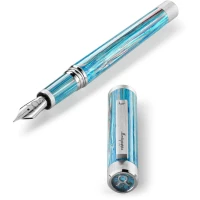Montegrappa Zero Zodiac Taurus Fountain Pen, Palladium IP Steel, 14k Gold Nib
