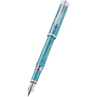 Montegrappa Zero Zodiac Taurus Fountain Pen, Palladium IP Steel, 14k Gold Nib