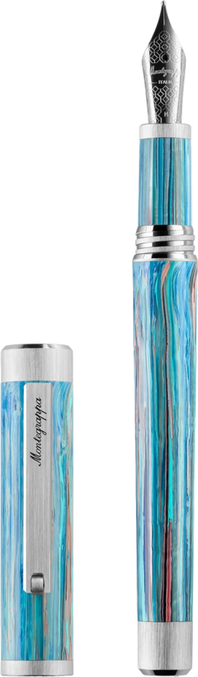Montegrappa Zero Zodiac Taurus Fountain Pen, Palladium IP Steel, Steel Nib