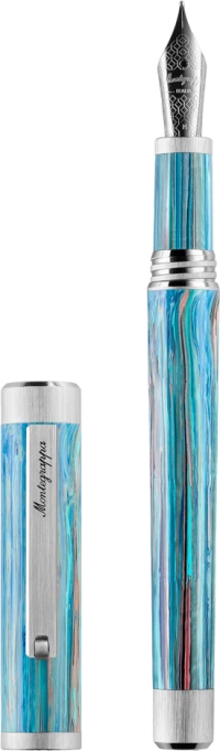 Montegrappa Zero Zodiac Taurus Fountain Pen, Palladium IP Steel, Steel Nib Montegrappa Zero Zodiac Taurus Fountain Pen, Palladium IP Steel, Steel Nib