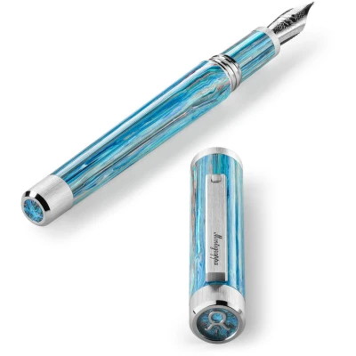 Montegrappa Zero Zodiac Taurus Fountain Pen, Palladium IP Steel, Steel Nib Montegrappa Zero Zodiac Taurus Fountain Pen, Palladium IP Steel, Steel Nib