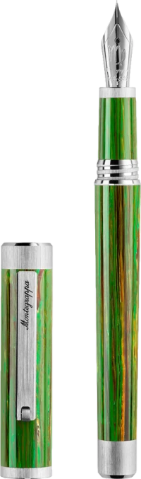Montegrappa Zero Zodiac Virgo Fountain Pen, Palladium IP Steel, 14k Gold Nib Montegrappa Zero Zodiac Virgo Fountain Pen, Palladium IP Steel, 14k Gold Nib