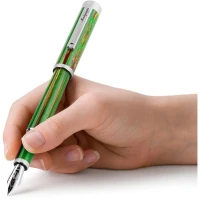 Montegrappa Zero Zodiac Virgo Fountain Pen, Palladium IP Steel, 14k Gold Nib Montegrappa Zero Zodiac Virgo Fountain Pen, Palladium IP Steel, 14k Gold Nib
