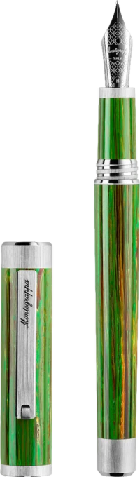 Montegrappa Zero Zodiac Virgo Fountain Pen, Palladium IP Steel, Steel Nib Montegrappa Zero Zodiac Virgo Fountain Pen, Palladium IP Steel, Steel Nib