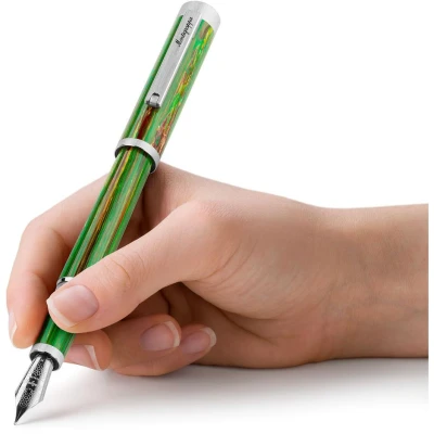 Montegrappa Zero Zodiac Virgo Fountain Pen, Palladium IP Steel, Steel Nib Montegrappa Zero Zodiac Virgo Fountain Pen, Palladium IP Steel, Steel Nib