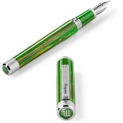 Montegrappa Zero Zodiac Virgo Fountain Pen, Palladium IP Steel, Steel Nib Montegrappa Zero Zodiac Virgo Fountain Pen, Palladium IP Steel, Steel Nib