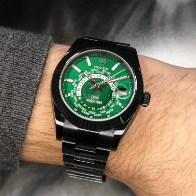 Rolex DiW Sky-Dweller World Timer Black DLC Green CUSTOM Rolex DiW Sky-Dweller World Timer Black DLC Green CUSTOM
