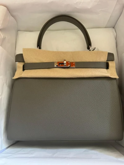 Hermes Kelly 25 Gris Meyer / Togo / phw Hermes Kelly 25 Gris Meyer / Togo / phw