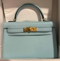 Mini Kelly blue zephyr / chèvre Mysore / ghw W Mini Kelly blue zephyr / chèvre Mysore / ghw W