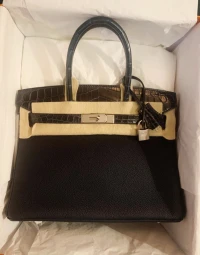 Hermes Birkin 30 touch bleu nuit/bleu baltique / togo/nilo lisse / phw Y Hermes Birkin 30 touch bleu nuit/bleu baltique / togo/nilo lisse / phw Y