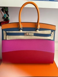 Hermes Birkin 35 sunset rainbow / Epsom / PHW Hermes Birkin 35 sunset rainbow / Epsom / PHW