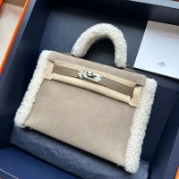 Hermes Kelly 20 Teddy Pluch / Gris Caillou Grizzly Etoupe Swift / Phw Hermes Kelly 20 Teddy Pluch / Gris Caillou Grizzly Etoupe Swift / Phw