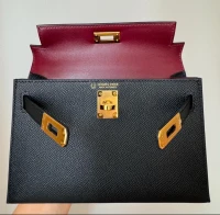 Hermes Kelly 20 hss verso noir Bordeaux / Epsom / ghw