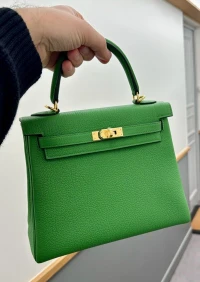 Hermes Kelly 28 vert Yucca / Togo / GHW B